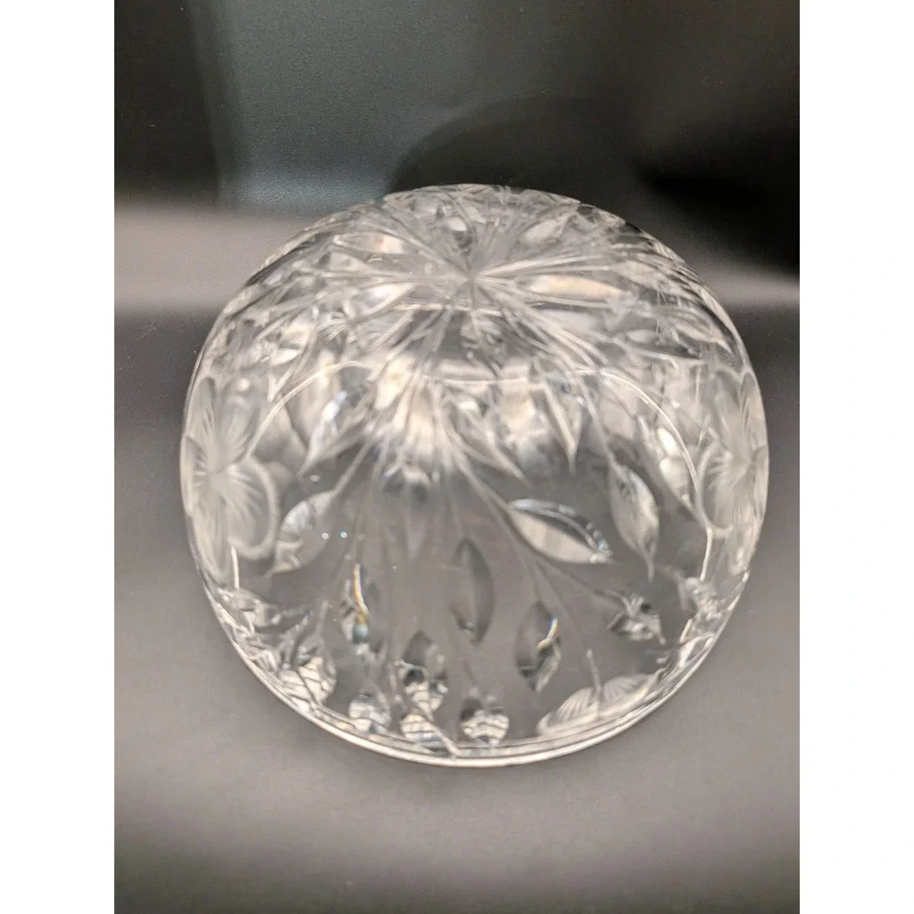 Vintage Heavy Cut Glass Crystal Covered Server